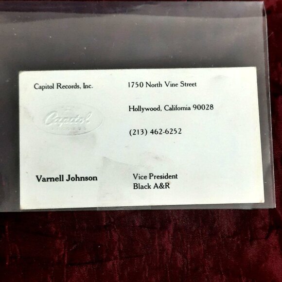 Vintage Business Card Capital Records Vice President Black A&R Varnell Johnson - Picture 1 of 2